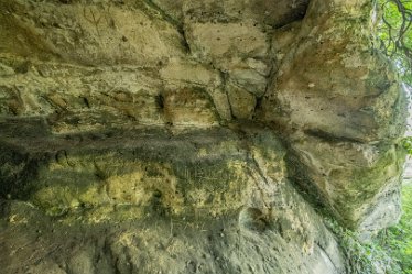 F23_3630r1 September 2023: Anchor Church and Walk from Foremark: © 2023 Paul L.G. Morris: View in the cave
