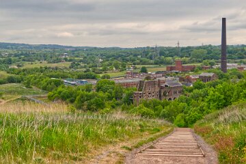 H25_3940 22nd May 2025: Chatterley Whitfield Colliery: © 2025 Paul L.G. Morris: Panoramic view from the spoil heap