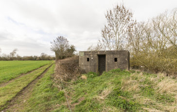A Type 24 Pillbox on the River Dove west of Marston Lane near Marston-on-Dove. Photo © 2022 Transforming the Trent Valley (Steven Cheshire).