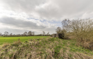 A Type 24 Pillbox on the River Dove west of Marston Lane near Marston-on-Dove. Photo © 2022 Transforming the Trent Valley (Steven Cheshire).