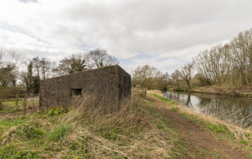 A Pillbox on the River Dove east of Marston Lane on the Old River Dove SSSI near Marston-on-Dove. Photo © 2022 Transforming the Trent Valley (Steven Cheshire).