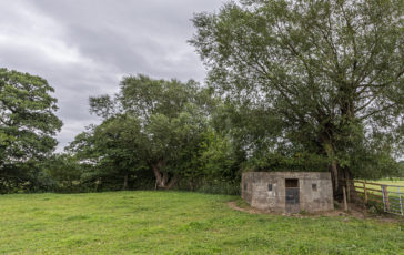 A Type 24 Pillbox converted into a bat roost at the the confluence of the River Dove and River Churnett near Combridge. Photo © 2022 Transforming the Trent Valley (Steven Cheshire).