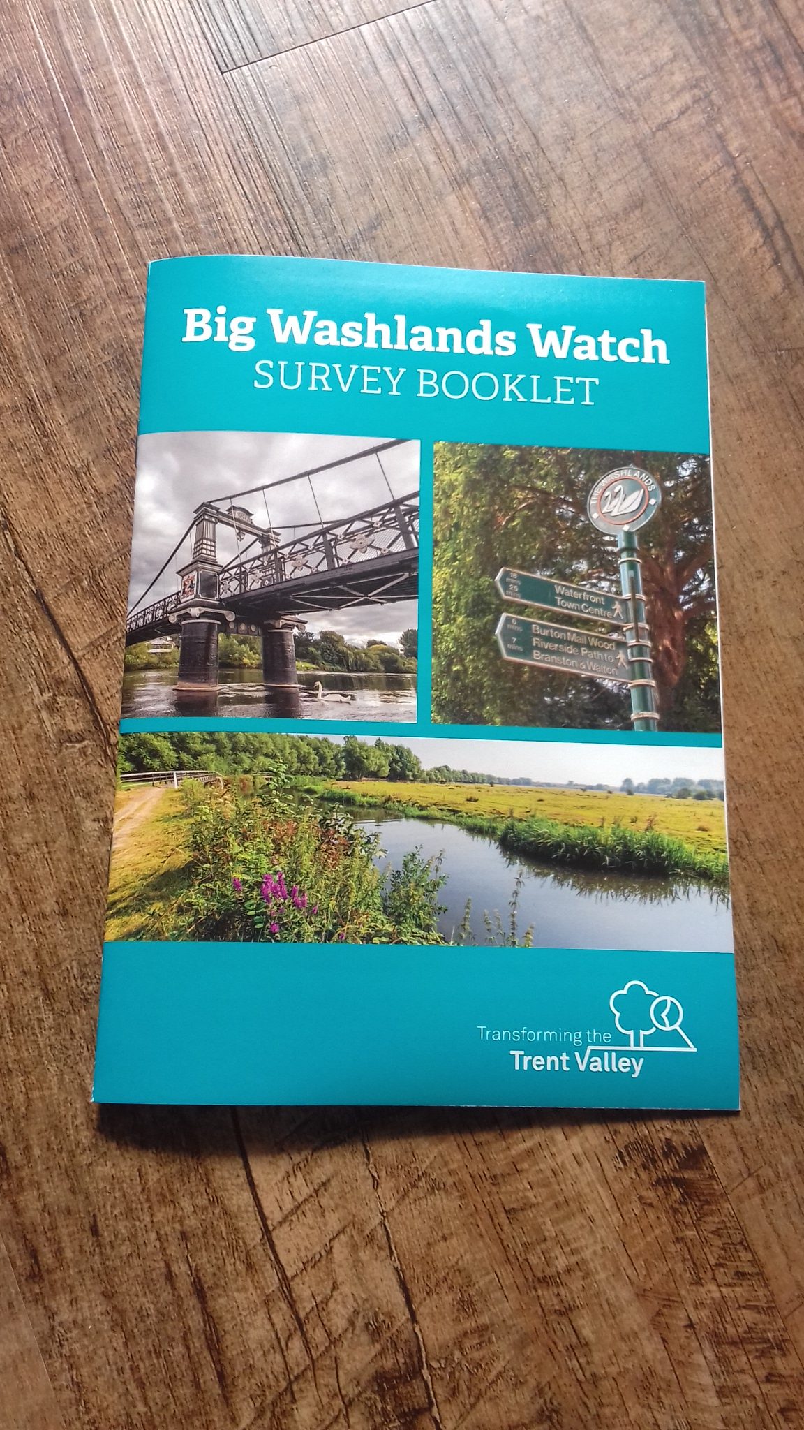 A blue booklet titled 'Big Washlands Watch' Survey Booklet