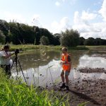 Hamish filming on Burton Washlands